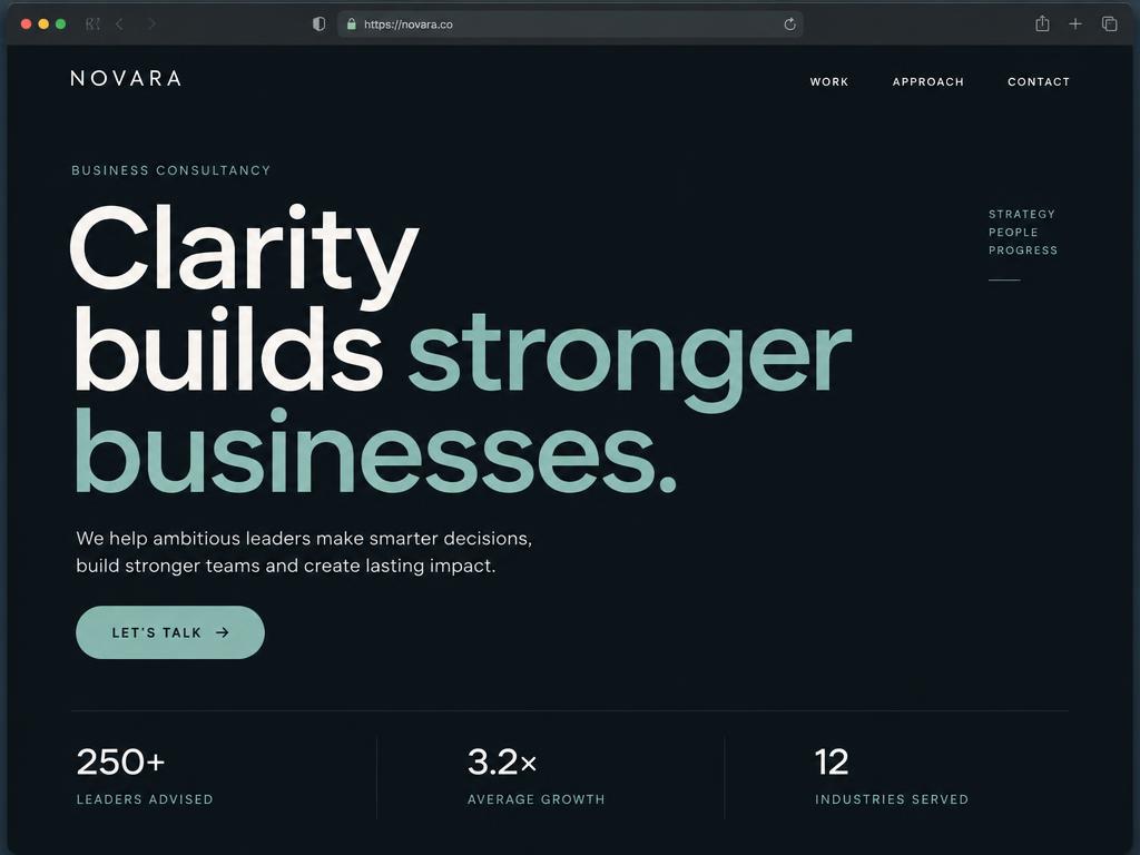 Website design for a consultancy.